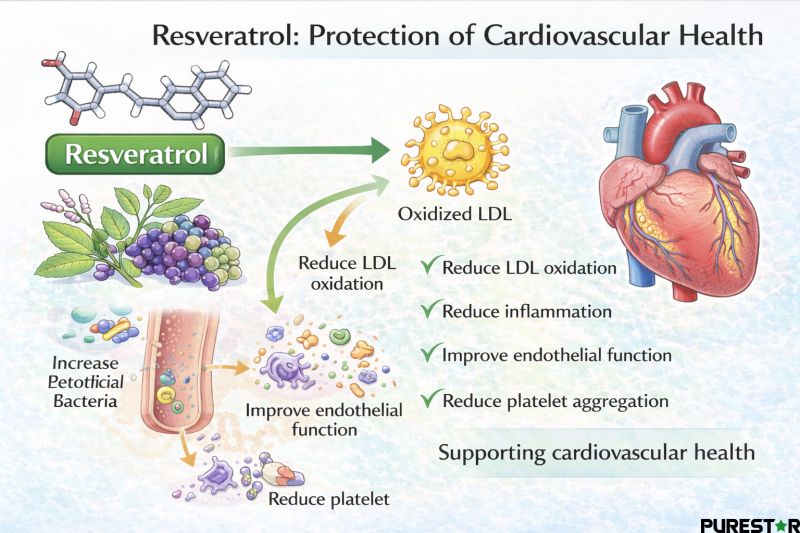 Resveratrol is linked to vascular and metabolic signaling processes related to oxidative balance, inflammatory modulation, and endothelial function within cardiovascular systems.