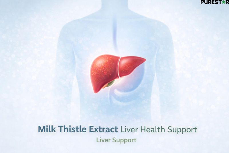 milk thistle extract liver health support illustration showing human liver protection and hepatoprotective botanical function
