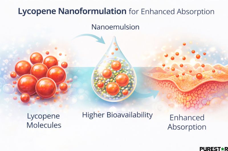 lycopene nanoemulsion formulation demonstrating enhanced lycopene bioavailability and improved antioxidant absorption