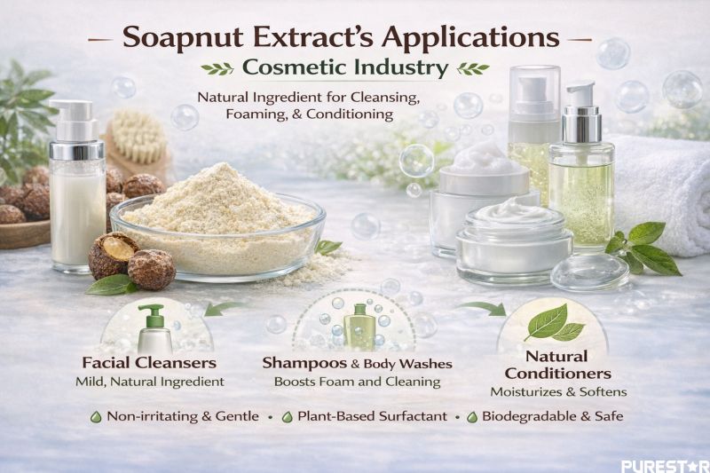 Soapnut Extract Soapnut Saponins application in shampoo facial cleanser and natural detergent formulations