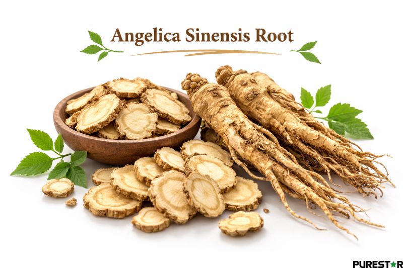 Dried Angelica sinensis root slices used as raw material for Angelica Sinensis Extract production