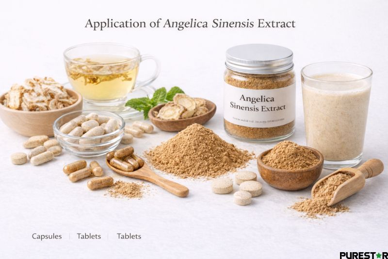 Angelica Sinensis Extract used in capsules, tablets, herbal tea and functional beverage formulations