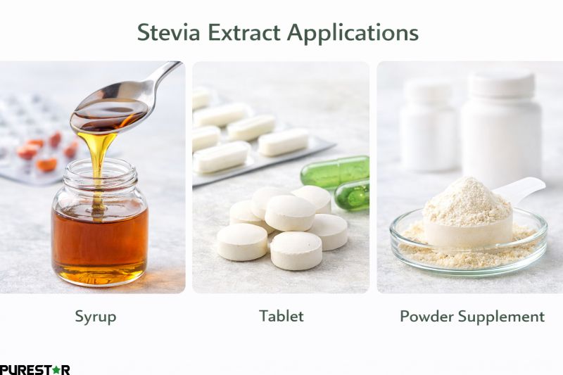Stevia Extract (Rebaudioside A, Stevioside) Natural Sweetener Powder