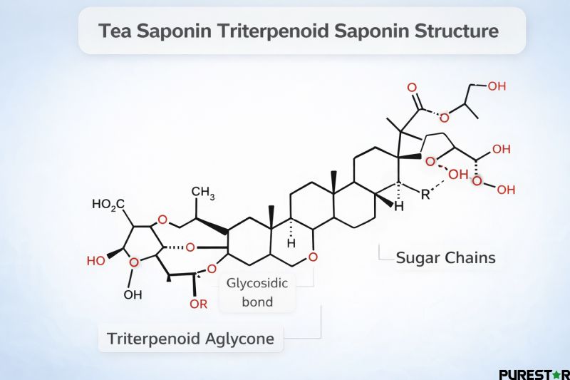 Chemical structure of tea saponin triterpenoid saponin molecular diagram