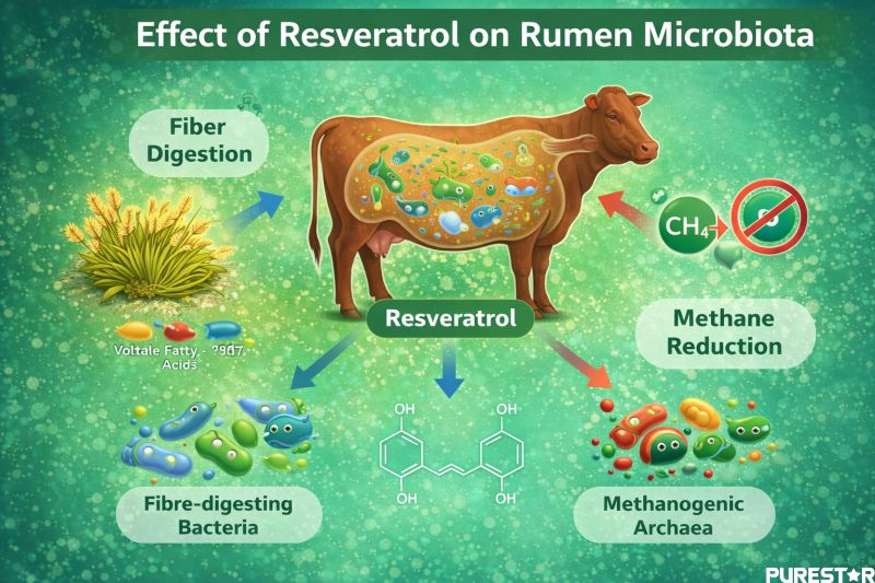 effect of resveratrol on rumen microbiota in ruminants improving fiber digestion regulating rumen bacteria and reducing methane production