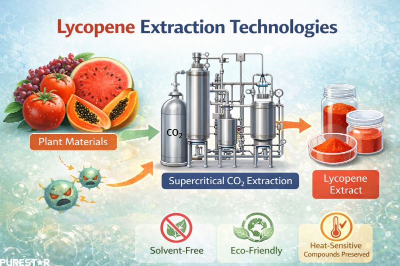 lycopene extraction technology using supercritical CO2 from plant materials to produce lycopene extract