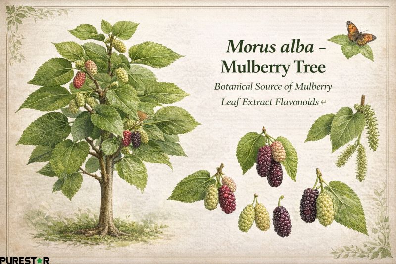 Morus alba mulberry tree botanical source of mulberry leaf extract flavonoids