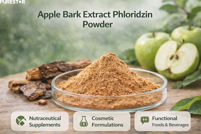 Apple Bark Extract Phloridzin Powder Derived from Malus pumila Bark Botanical Extract