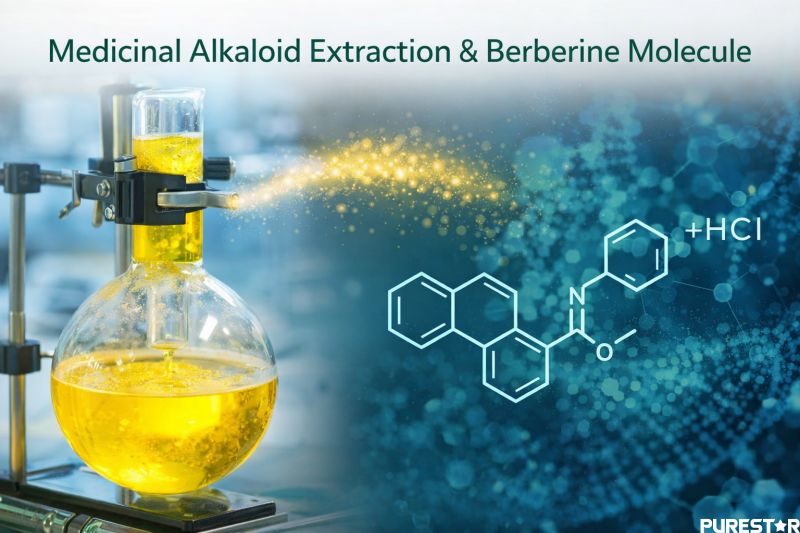 Berberine Hydrochloride extraction process and alkaloid isolation from plant bark laboratory production