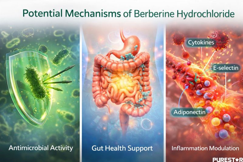 Berberine Hydrochloride molecular structure and active compound berberine alkaloid scientific diagram