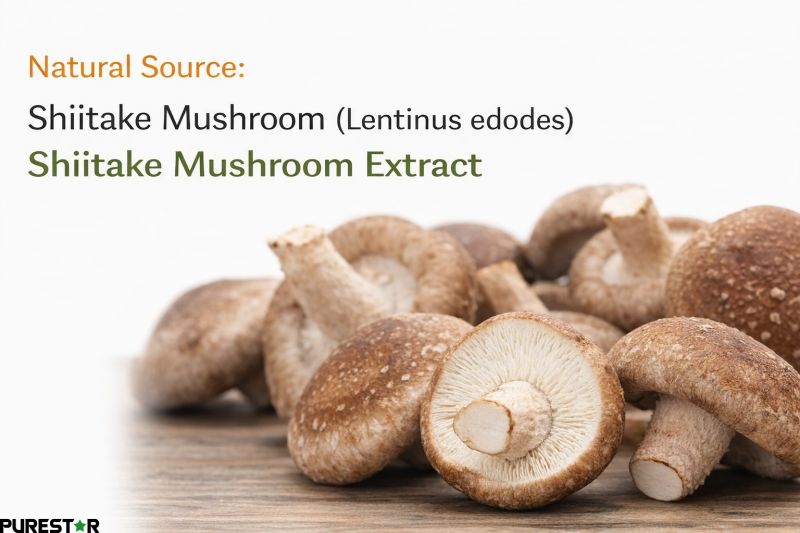 Shiitake mushroom raw material whole and sliced Lentinus edodes natural source image