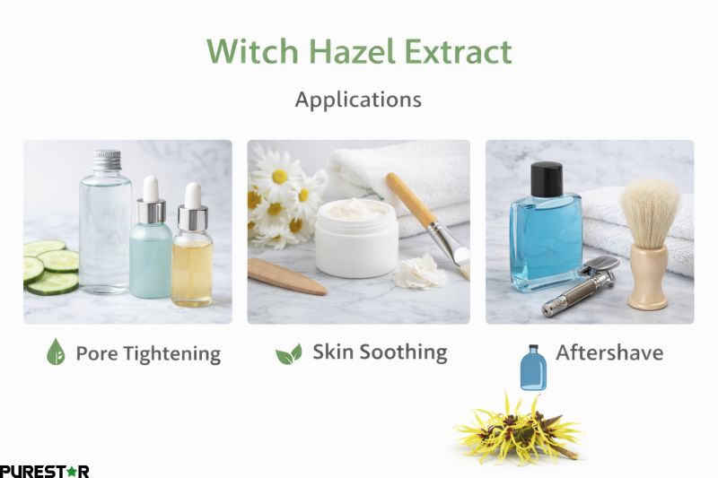 Applications of Witch Hazel Extract in cosmetic products such as toner, cream, and aftershave formulations