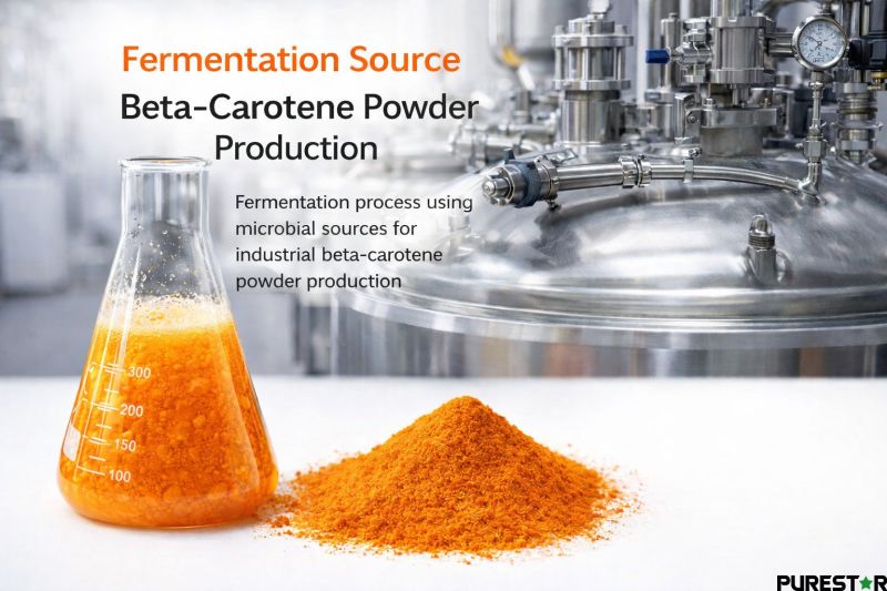 Beta-carotene powder fermentation production process using microbial sources industrial manufacturing equipment orange carotene extract powder