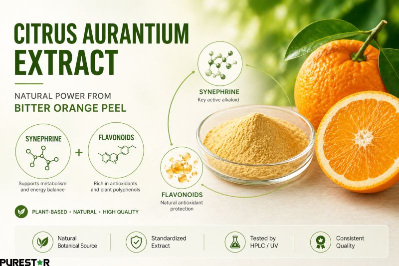 Citrus Aurantium Extract synephrine and flavonoids composition, standardized citrus extract powder