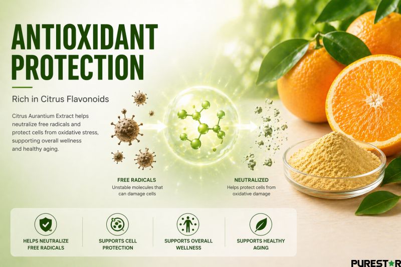 Citrus Aurantium Extract antioxidant protection neutralizing free radicals with citrus flavonoids