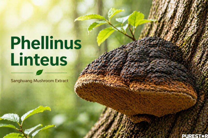 Phellinus linteus mushroom growing on tree trunk natural Sanghuang raw material
