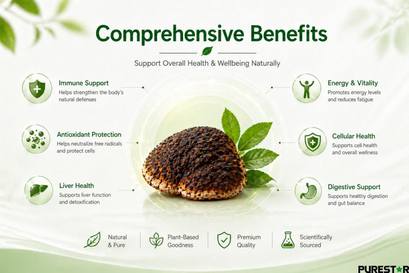Phellinus linteus extract comprehensive benefits immune antioxidant liver and vitality support