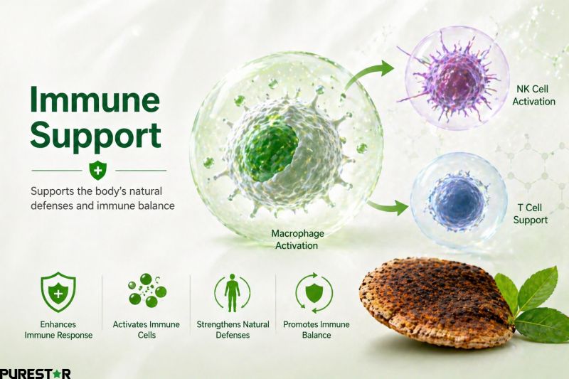 Phellinus linteus extract immune support macrophage activation and NK cell response