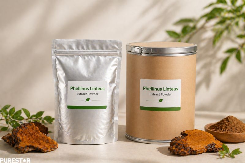 Phellinus linteus extract packaging aluminum foil bag and fiber drum bulk supply