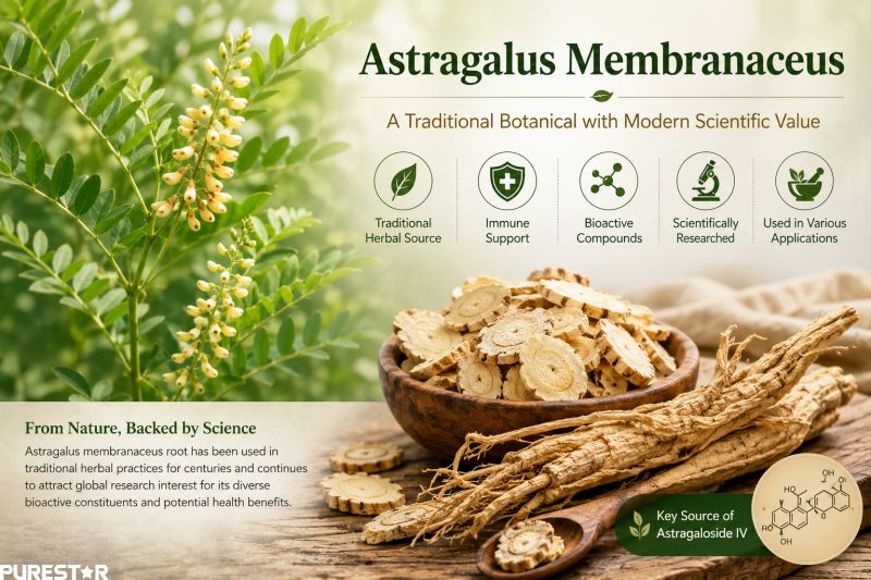 Astragalus membranaceus plant and dried astragalus root slices illustration for Astragaloside IV botanical source research article