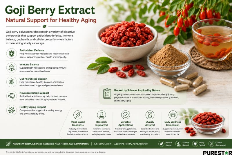 Goji berry polysaccharides healthy aging support square featured image with antioxidant and immune wellness concept