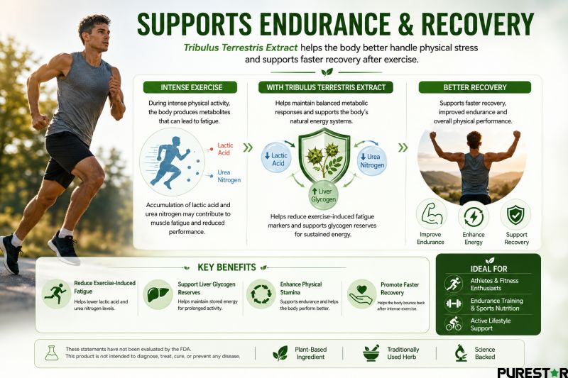 Tribulus terrestris extract recovery benefits for reducing fatigue supporting endurance and exercise recovery