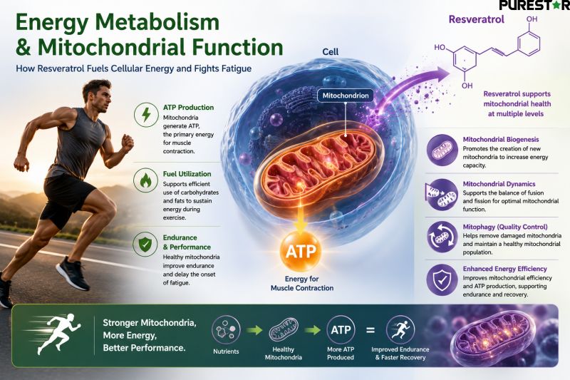 Resveratrol and Mitochondrial Function Supporting Cellular Energy Production ATP Synthesis and Endurance Performance